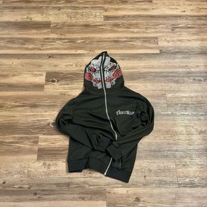 Rhinestone Full Zip Up